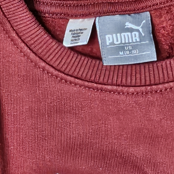PUMA 》Girls burgundy Cold Shoulder sweater - Picture 4 of 5